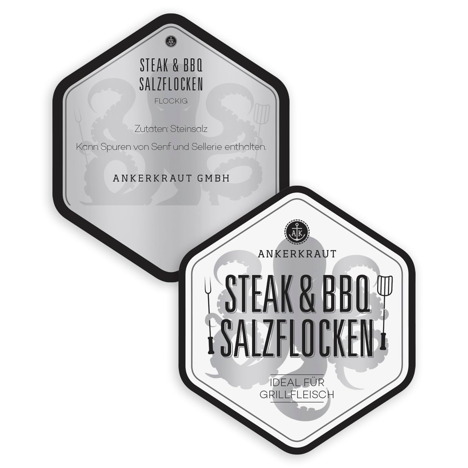 Ankerkraut Steak & BBQ Salzflocken, zum verfeinern von Steaks, Salaten or auch Süßspeisen, 190 g im Streuer
