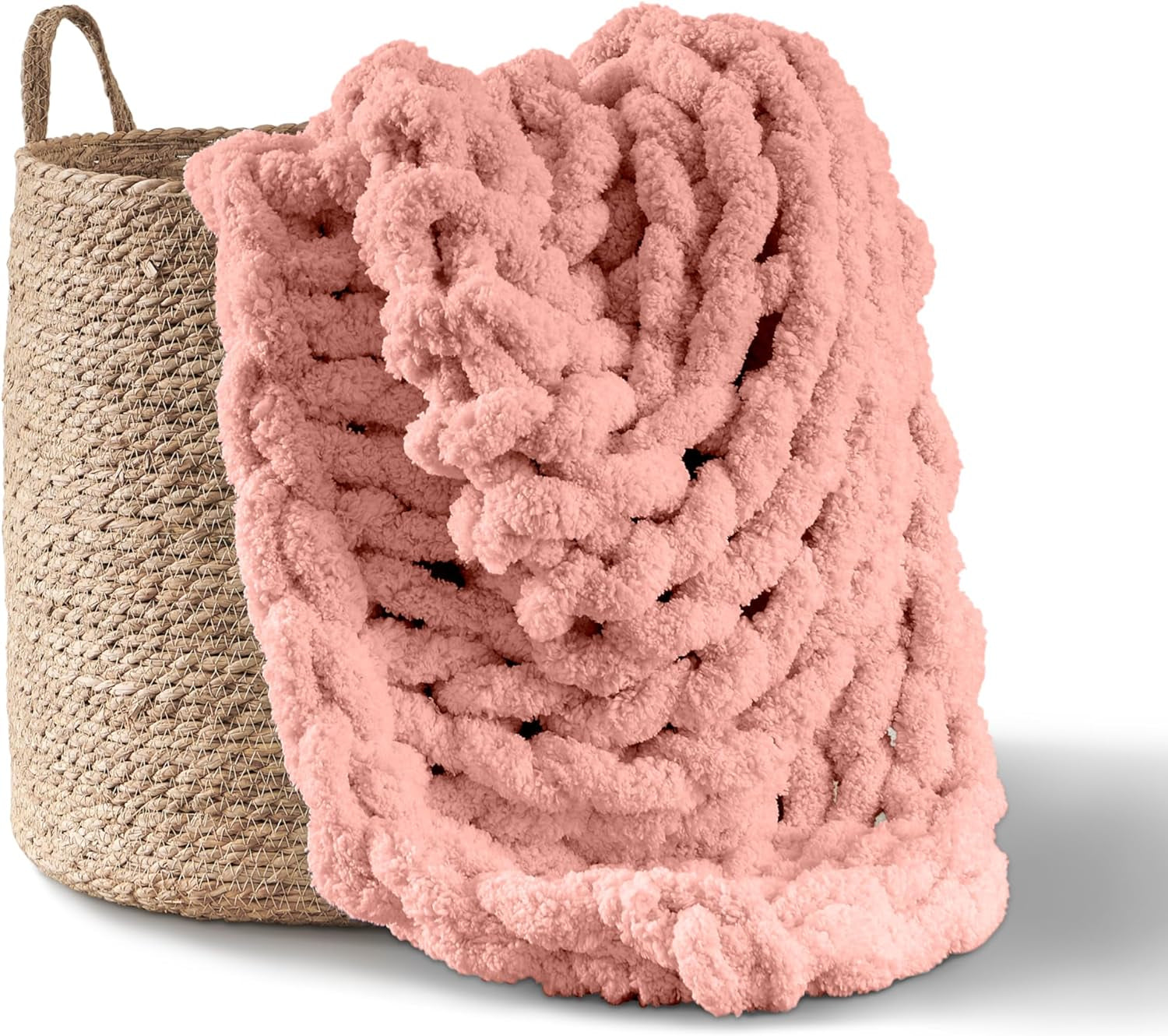 Masivní pletená deka, přehoz, 100% ručně pletená jumbo žinylkovou přízí (127 X 152,4 cm, šeříkově šedá) Postele a přikrývky Adyrescia Shell růžová 50 "X60"