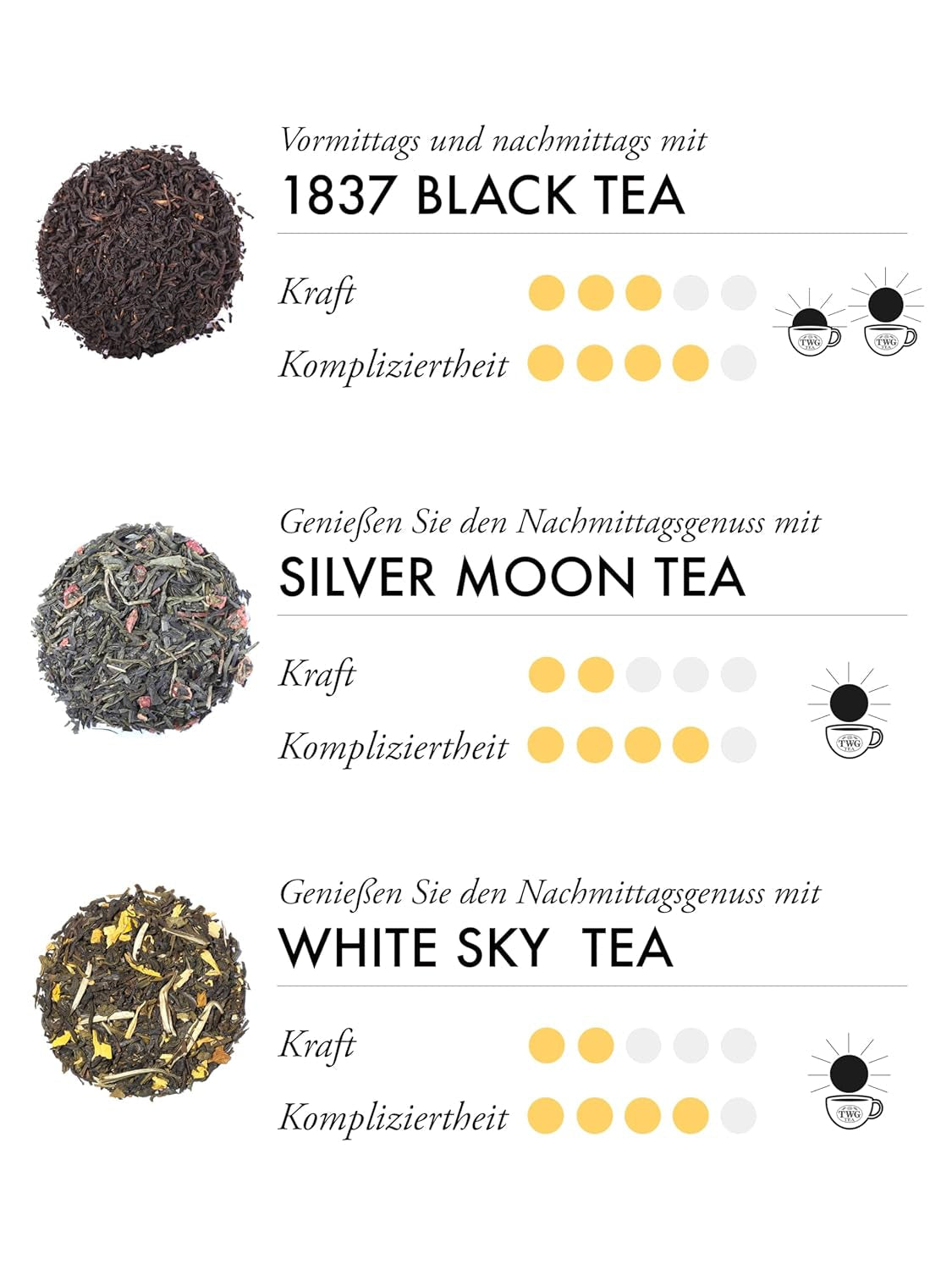 TWG Tea | Moon &amp; Sky Selection | Cutie de ceai cu 3 sortimente | 15 pliculețe de ceai cusute manual din bumbac | Set cadou