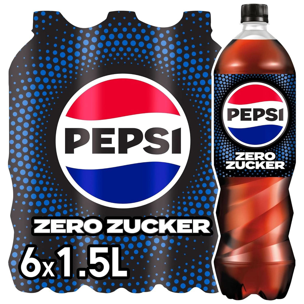 Pepsi Zero Sugar, Nealkoholický nápoj bez cukru, cola s kofeinem, sada 6 x 1,25 litrů Nealkoholické nápoje Naty Shop Classic Version