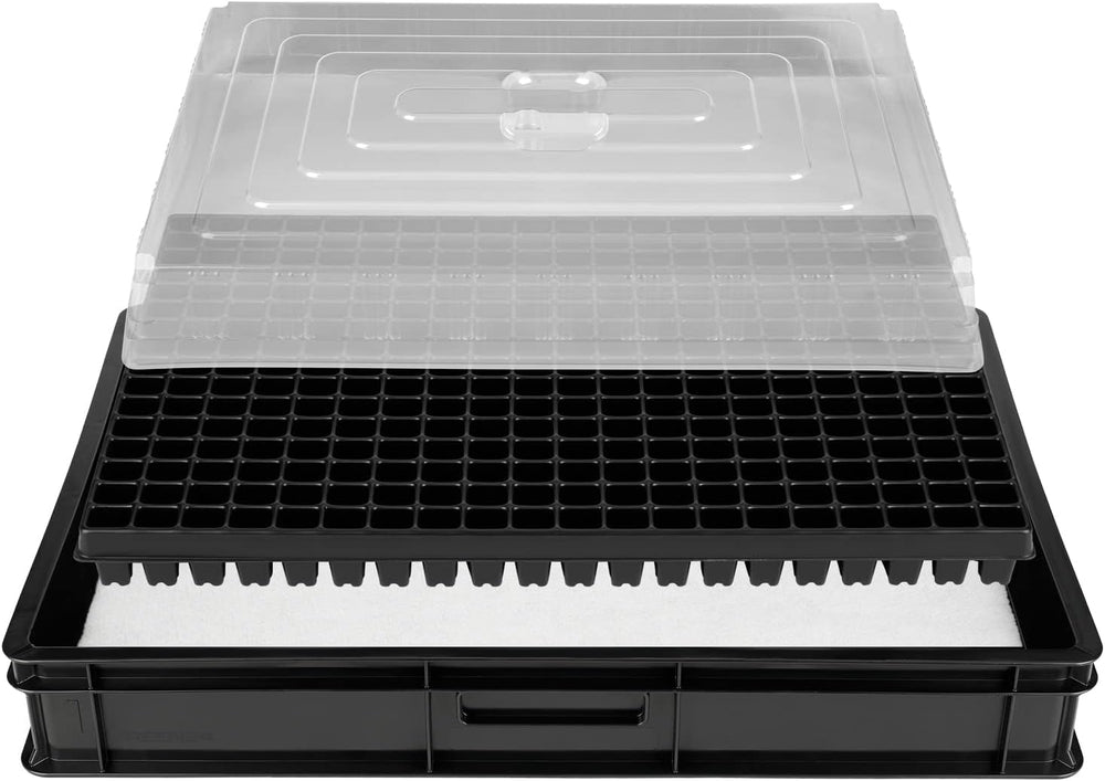 Rozmnožovací systém GW-285 se skládá z profesionálního podnosu na vodu GW657, odpovídající kapilární podložky (absorpce vody 3 l na m2) a podnosu s 285 květináči (23x23mm, výška 54mm) v Euro velikosti (600x400mm)