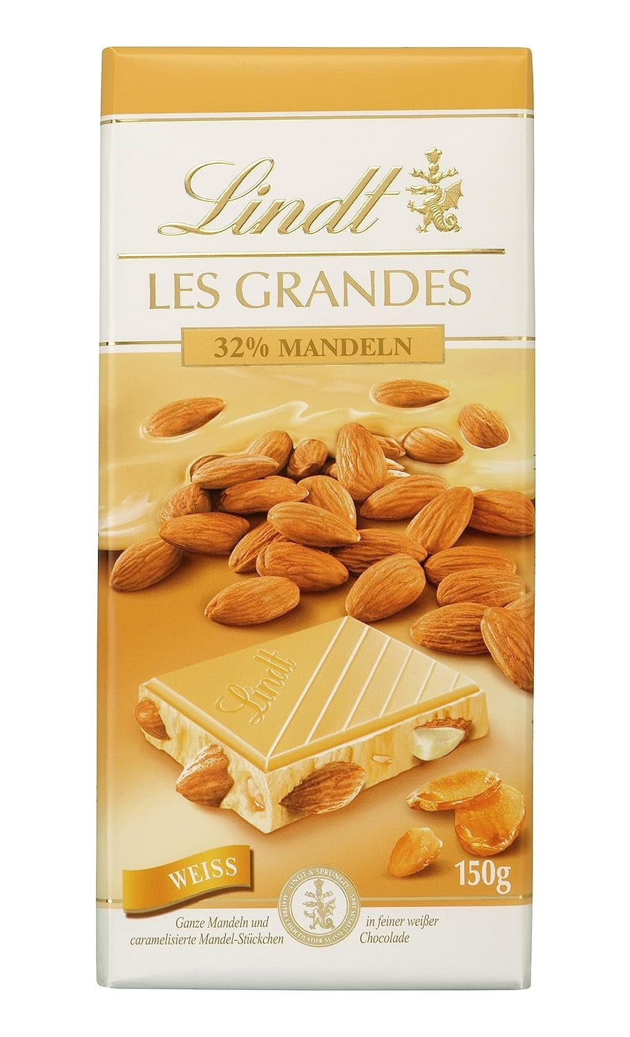 Lindt Chocolate Les Grandes Almond, 150 gramů Čokoládové bonbóny Naty Shop Výchozí název