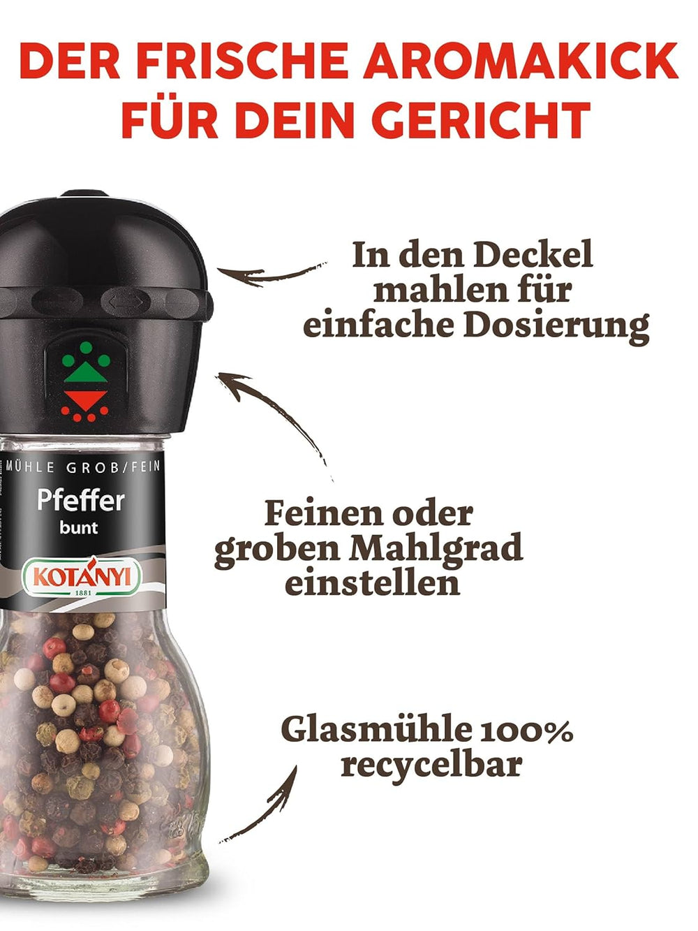 Kotanyi Pfeffer Mühle, houska (1 x 35 g)