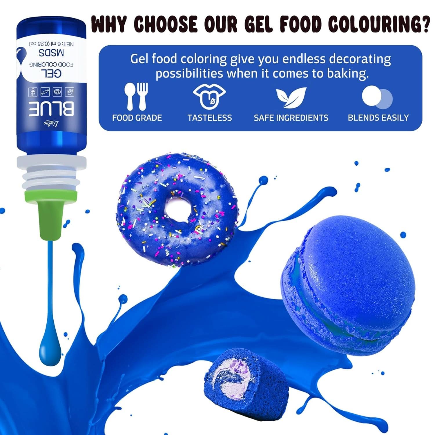 Gelové potravinářské barvivo, nádobky 6 ml a 10 ml Naty Shop