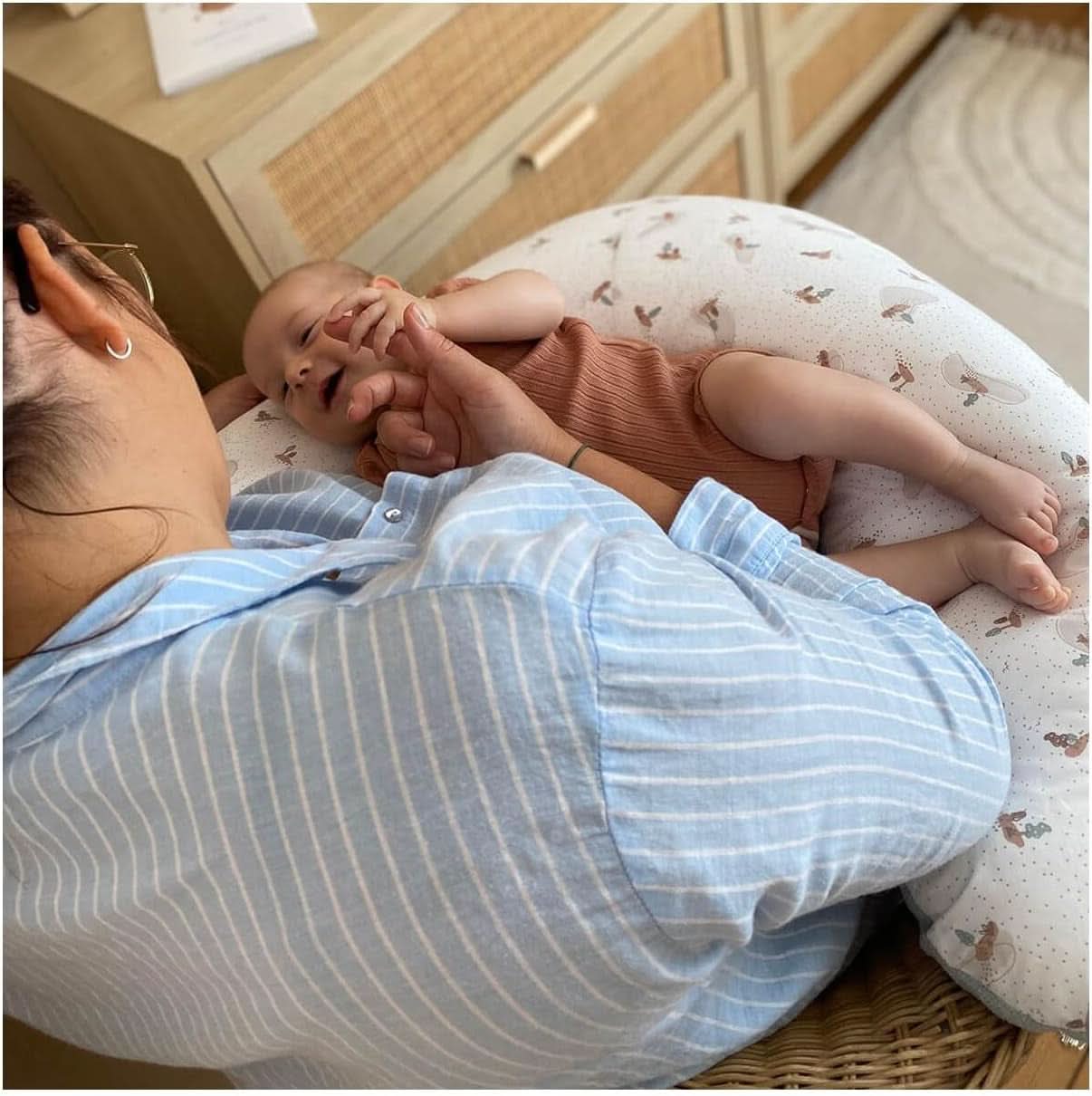 Těhotenský polštář - Kojící polštář - Multifunkční polštář 2 v 1 - Snímatelný potah 78 X 44 cm Příslušenství Jídlo a kojení Bebe Naty Shop