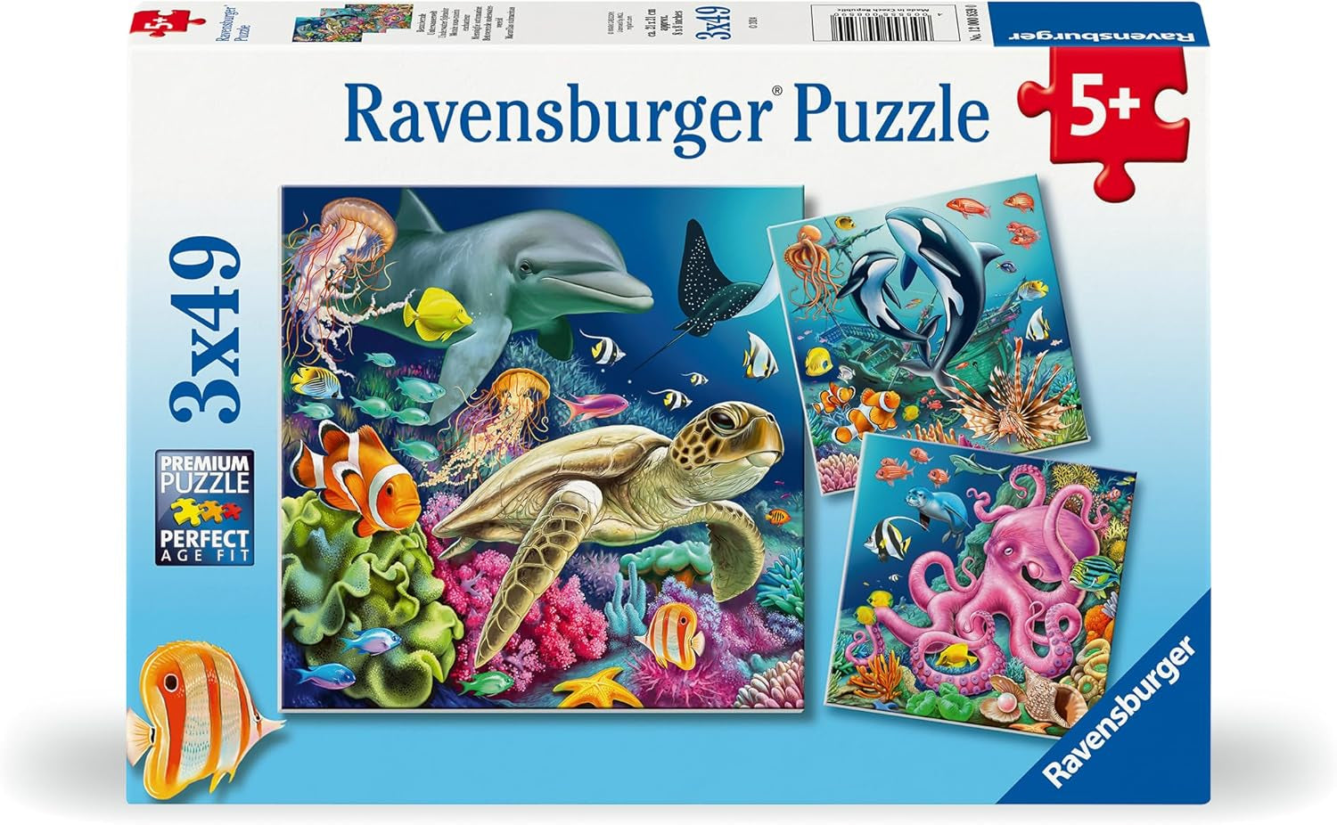 Dětské puzzle Ravensburger - 12000859 Okouzlující podvodní svět - 3x49dílné puzzle pro děti Puzzle 5+ Naty Shop Výchozí název