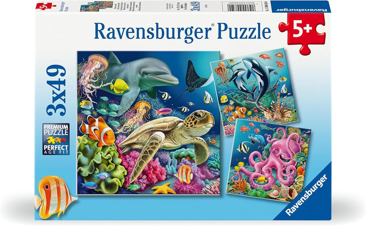Dětské puzzle Ravensburger - 12000859 Okouzlující podvodní svět - 3x49dílné puzzle pro děti Puzzle 5+ Naty Shop Výchozí název