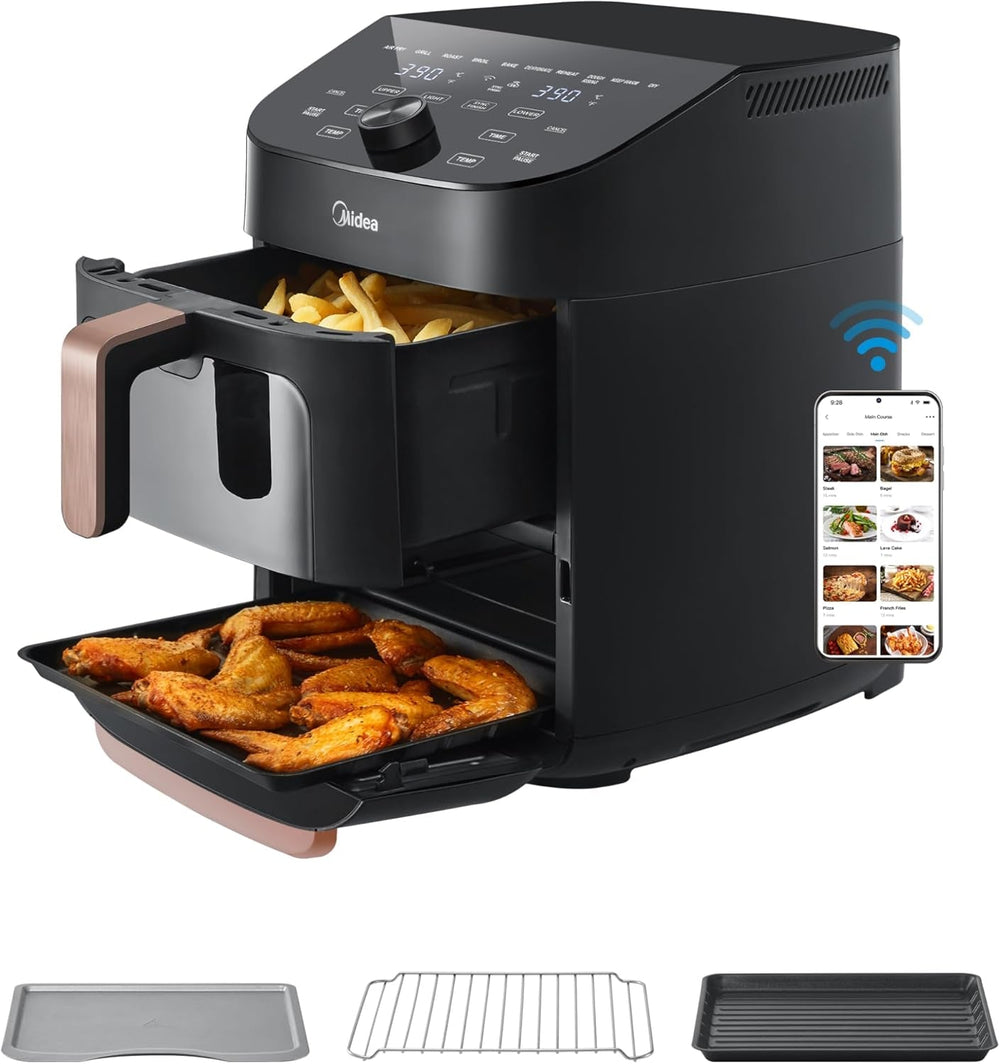 Midea Horkovzdušná fritéza 2L, 1150W Airfryer, bez oleje, Horkovzdušná fritéza, Funkce automatického vypnutí Domácí spotřebiče Naty Shop 11L
