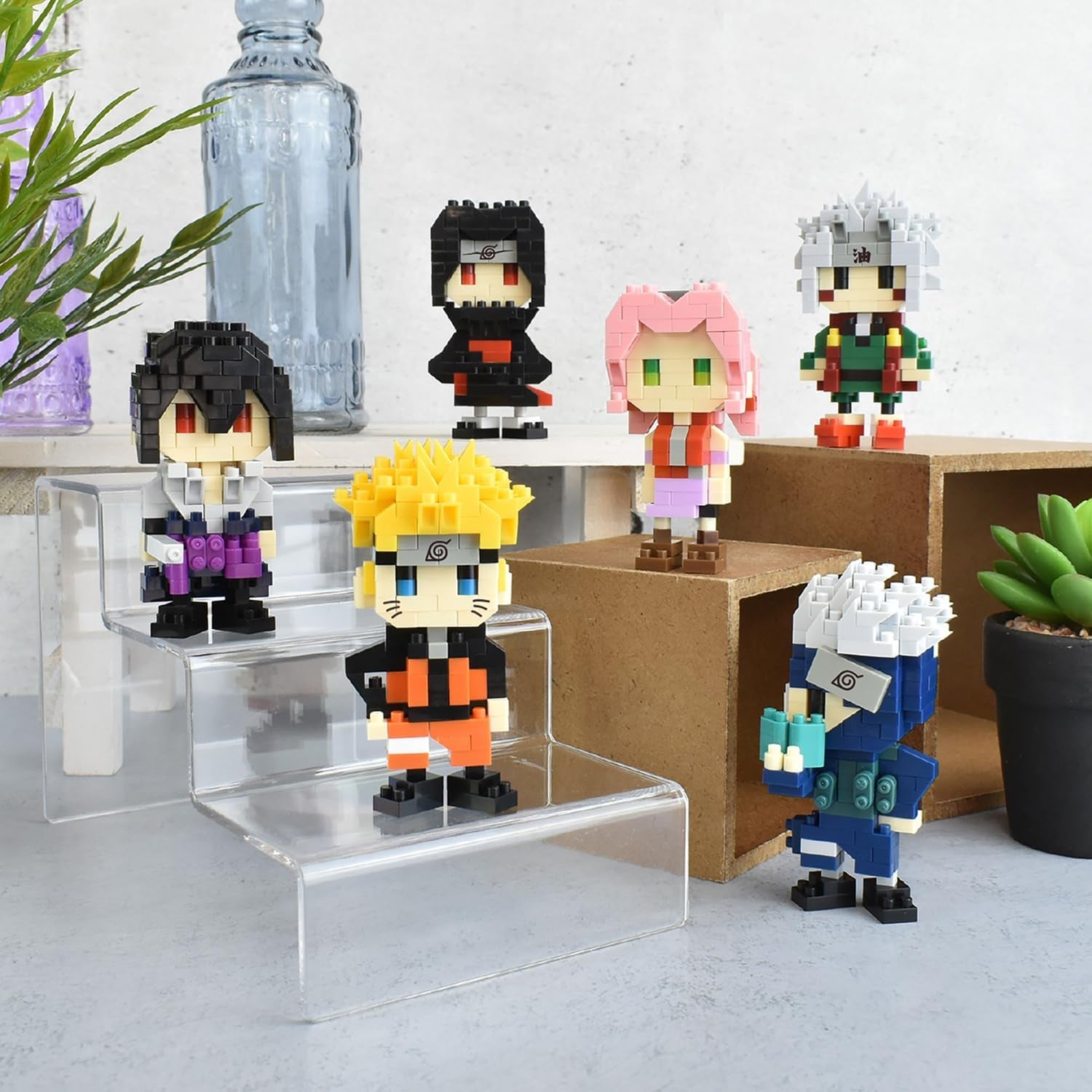 Bandai - Nanoblok - Kakashi Hatake - Mini-Bausteinfigur - Konstruktionsspiel - Bausatz für Manga-Pixel-Figur - NBCC137