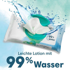 Vlhčené ubrousky Pampers Harmonie Aqua, vlhčené ubrousky, které pomáhají obnovit přirozenou hodnotu pH pokožky, lehké mléko s 99% vodou Baby Wet Wipes Naty Shop
