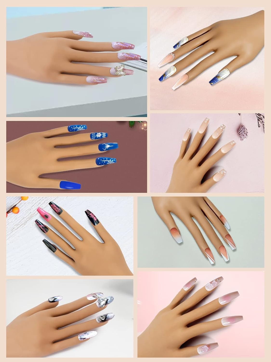 200 buc vârfuri transparente de unghii de schimb: Vârfuri de unghii acrilice pentru exersarea mâinii pentru designul unghiilor