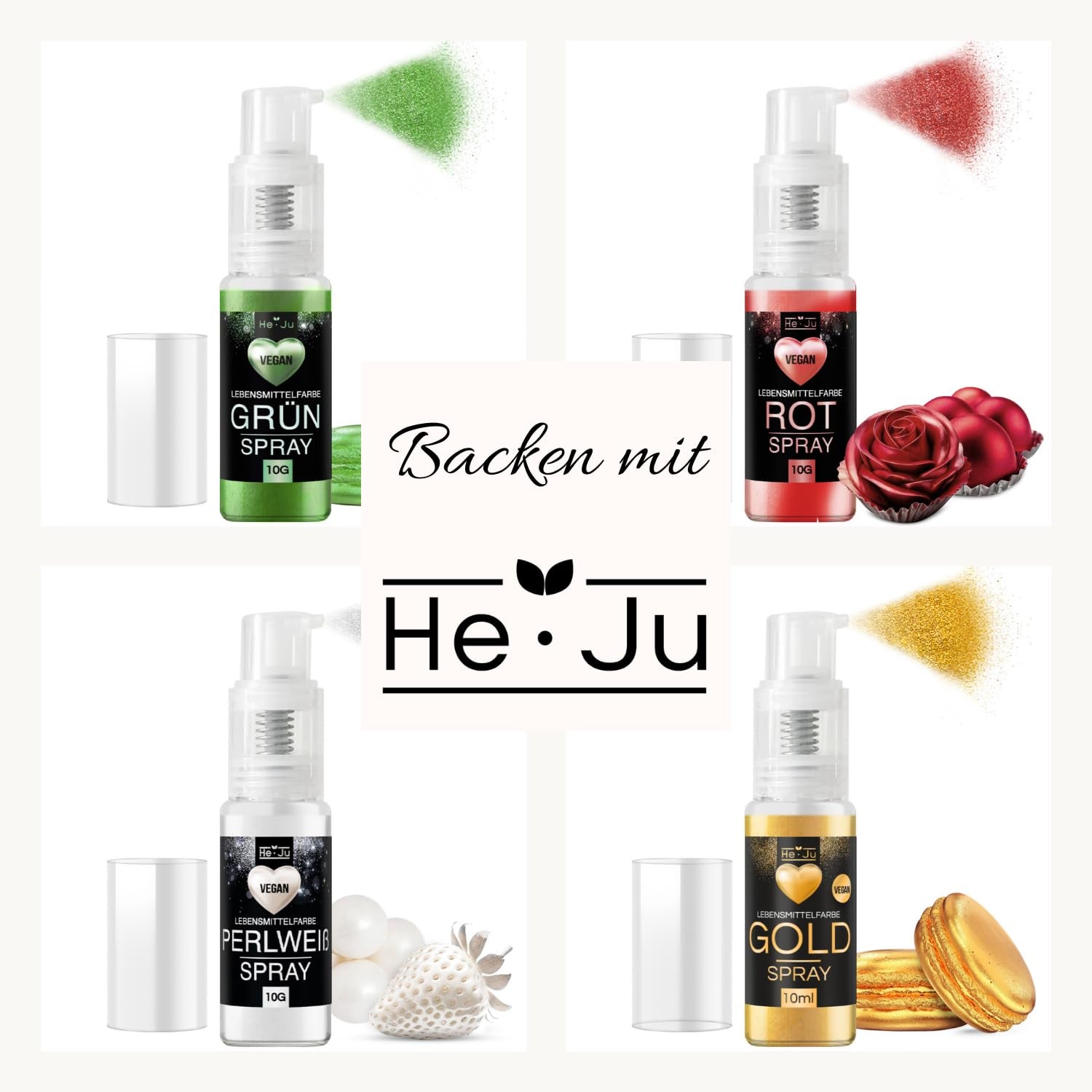 Pudră de aur comestibilă He-Ju 10g, vegană și fără E171, colorant alimentar auriu, sclipici comestibil pentru băuturi și alimente