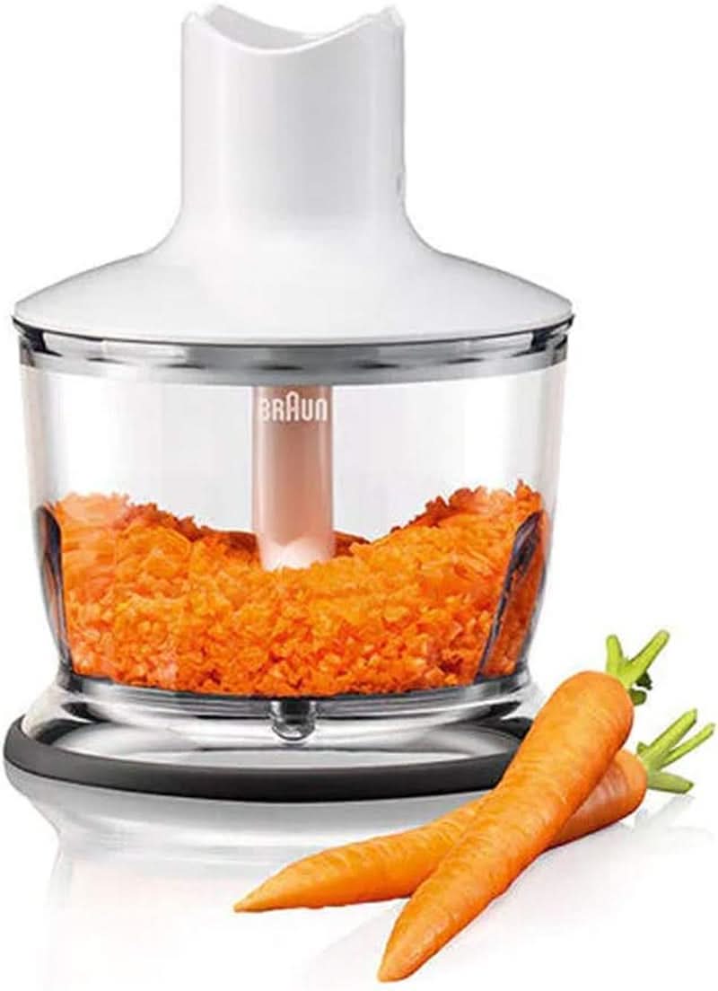 Braun Household Stabmixer MQ 3035 WH - Multiquick 3 Pürierstab Mit Edelstahl-Mixfuß, 2 Geschwindigkeiten, Spritzschutz, Spülmaschinenfest, Zerkleinerer, Schneebesen & 600 ml Mix- Und Messbecher Shop, Weiß Kitchen