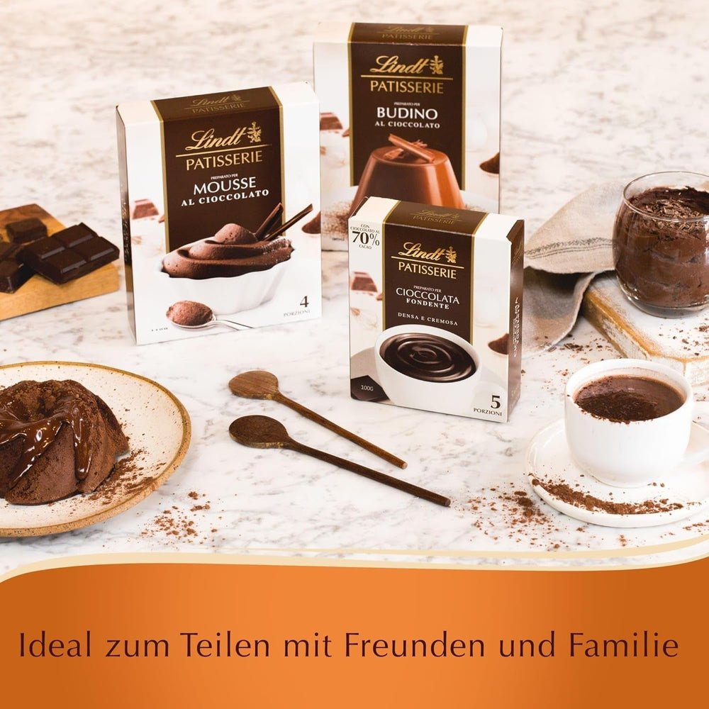 Lindt Schokolade - PATISSERIE Mousse Au Chocolat | 6 X 110 G | Backmischung Für 4 Portionen Fluffige Mousse Al Cioccolato Aus Finester Schokolade | Cukrárna | Backmix | Schokoladengeschenk Směs na pečení a vaření Naty Shop