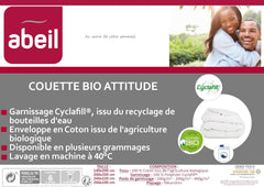 Přikrývka Abeil Bio' Attitude, Lehká, Potah z organické bavlny, Výplň: Polyester Cyclafill® 200 G/M², Lze prát v pračce, Certifikováno Oeko-Tex, 200 X 200 Cm Přikrývky a přikrývky Naty Shop