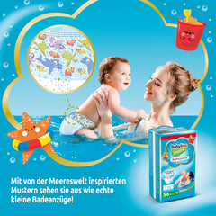 Plenky Sensitive Swim Pants, na moře a bazén, velikost 5-6 (nad 14 kg), 84 kusů