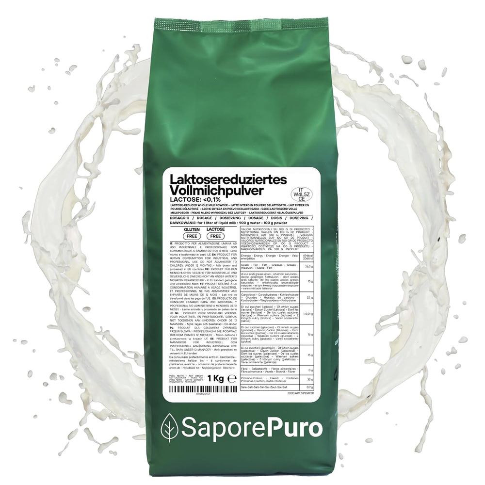 Laktosefreies Vollmilchpulver 1 kg | Hohe Löslichkeit | Ideální pro pečivo, chléb a potraviny Profesionální a průmyslové použití Bezlaktózový Bezlepkový