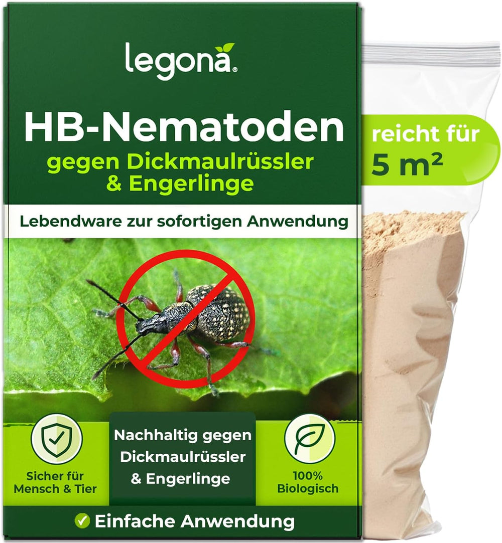 Legona Sc-Nematoden Zur Bekämpfung Von Maulwurfsgrillen - 50 Mio. Für 100M² / 250L Blumenerde/Bio Schädlingsfrei Gießmittel Für Rasen Und Beet