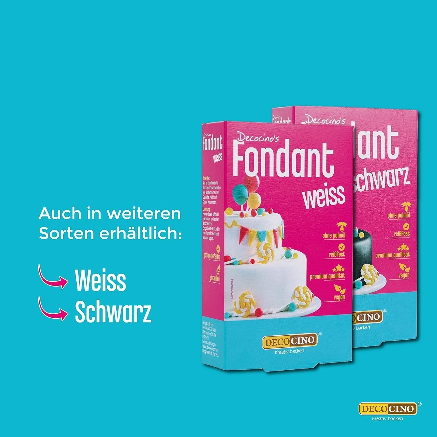 DECOCINO Fondant Schoko – 250 G – Ideal Zum Verzieren Von Kuchen, Torten, Cupcakes – Palmölfrei & Vegan Glazuri si Decor Naty Shop