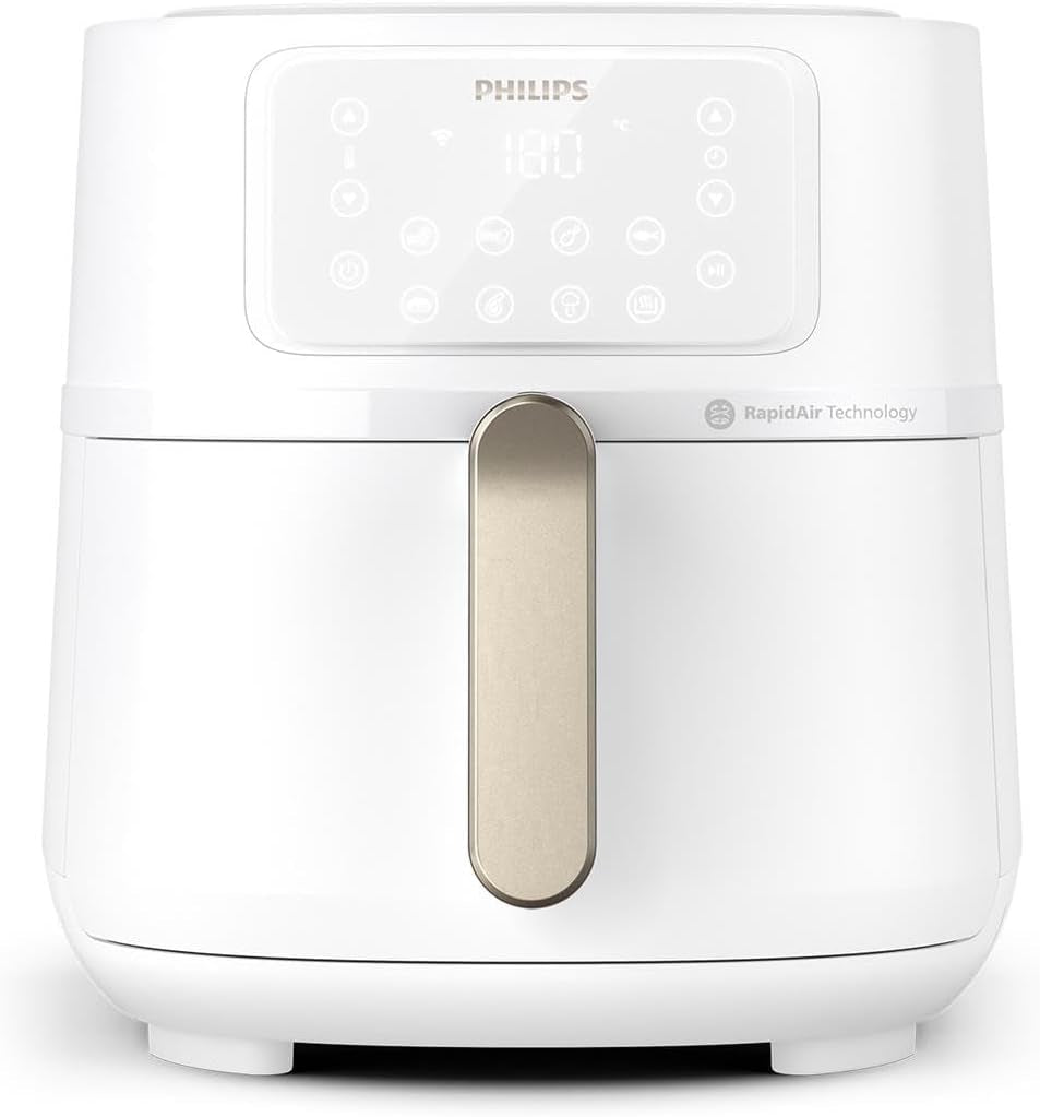 Philips 3000Er Airfryer XL - Tehnologie Rapid Air, prăjire cu până la 90% mai puțină grăsime, capacitate 1,2 kg, 6,2 litri, ecran tactil Electrocasnice Naty Shop Weiß Conexiune wireless si culoare alba 7.2 L