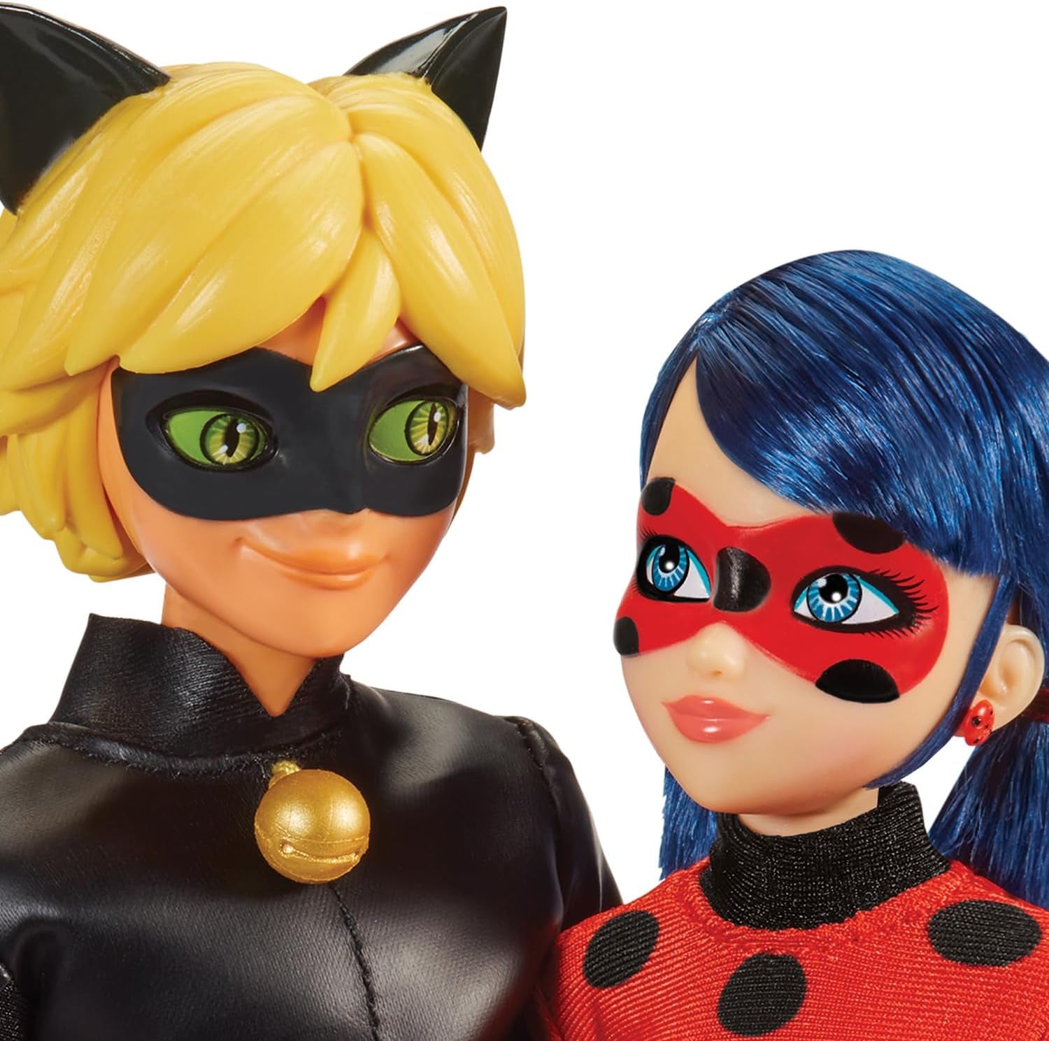 BANDAI - Miraculous Ladybug - Pack mit 2 26 cm Gelenkpuppen - Schatulle Ladybug und Cat Noir - Miraculous Spielzeug Puppe - Kinderspielzeug ab 4 Jahren - P50365