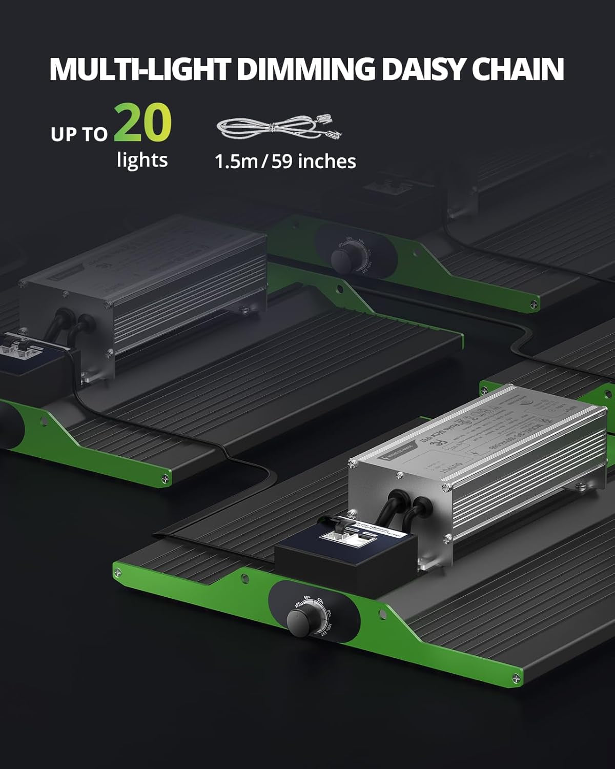 VIPARSPECTRA P1000 LED Grow Light Full Spectrum 2024 LED Grow Light 0%-100% Stmívatelné pro skleníky Pokojové rostliny Sazenice Zelenina Květiny Pěstovací stany 60x60cm a 80x80cm