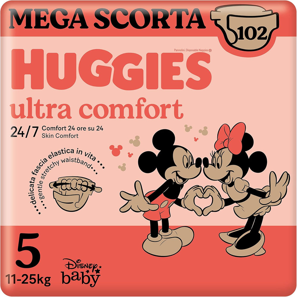 Plenky Huggies Ultra Comfort, velikost 4 (7-18 kg), Disney Design, Value Pack, 150 kusů