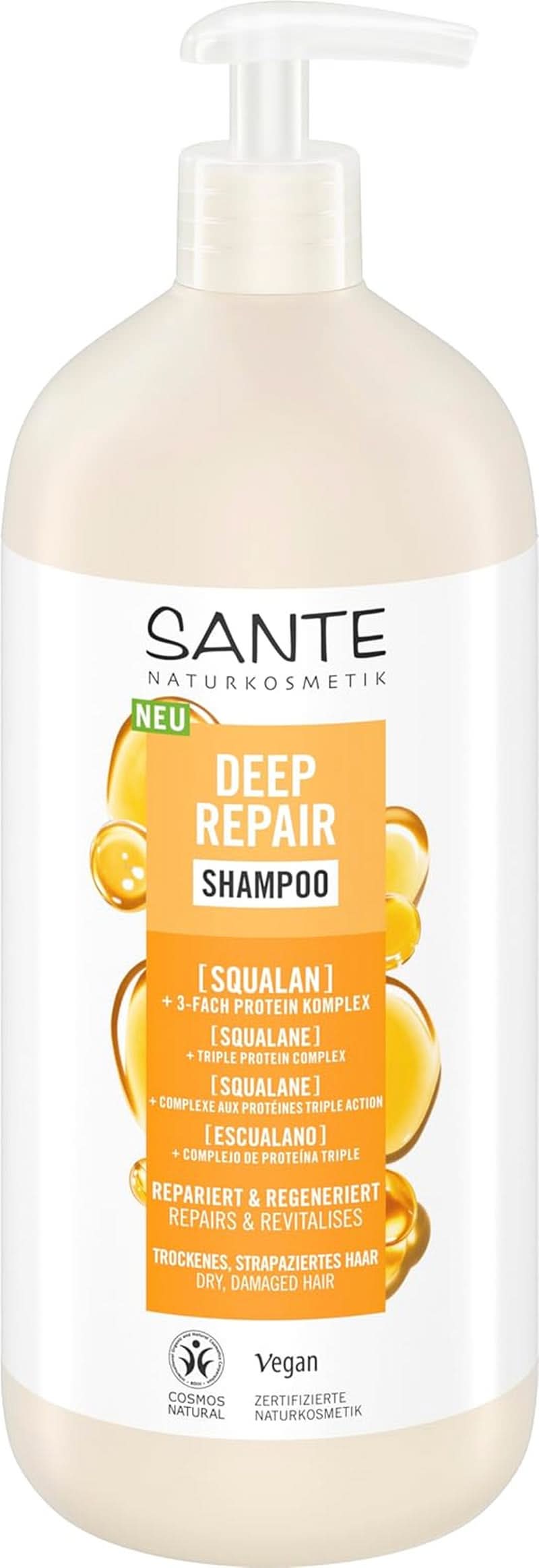 SANTE Naturkosmetik, veganský pečující šampon pro hladké a lesklé vlasy, 950 ml Sprcha a vana Naty Shop Novinka