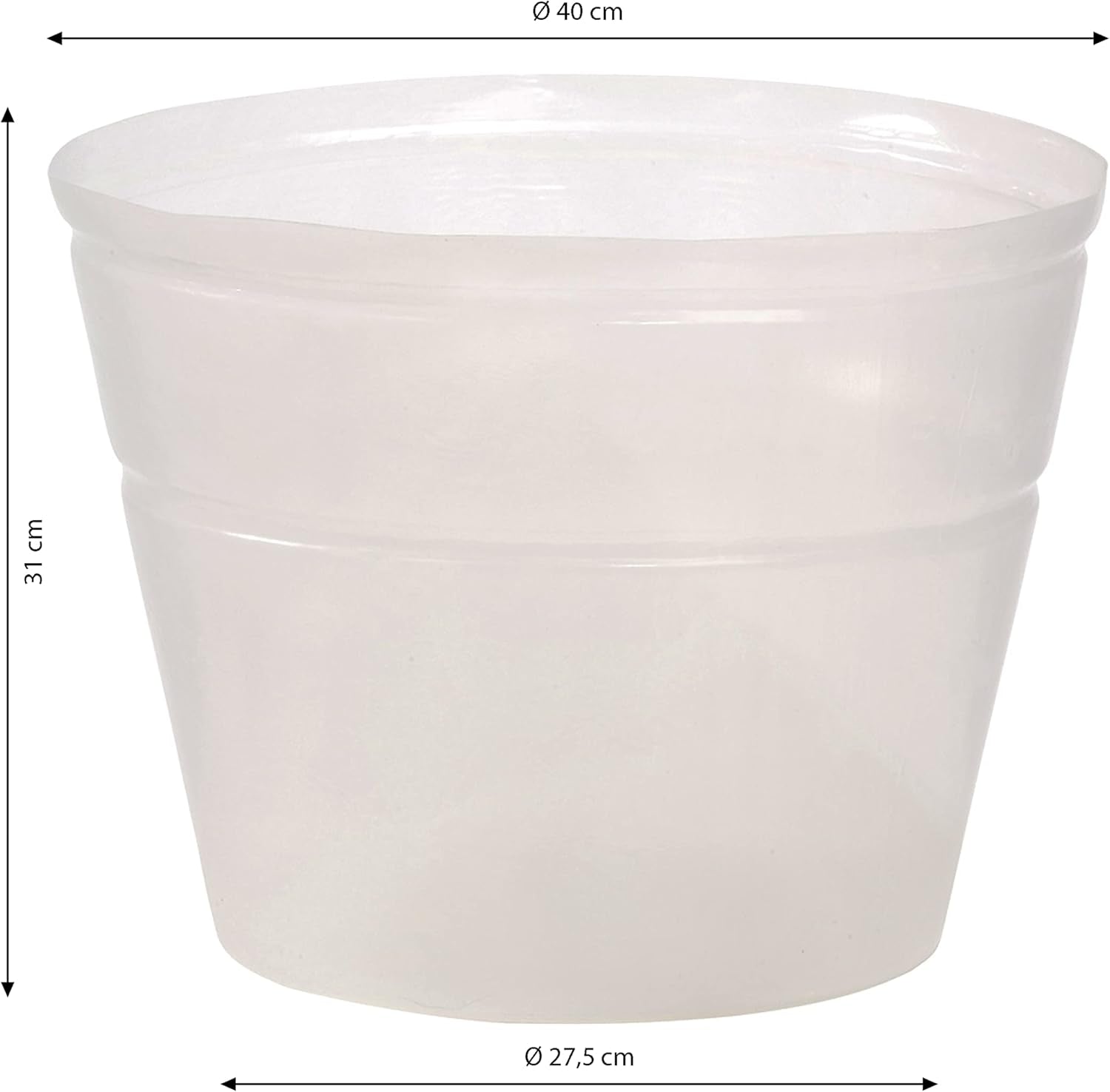 Suport pentru ghiveci Dehner, flexibil, Ø 40 cm, înălțime 31 cm, plastic, transparent