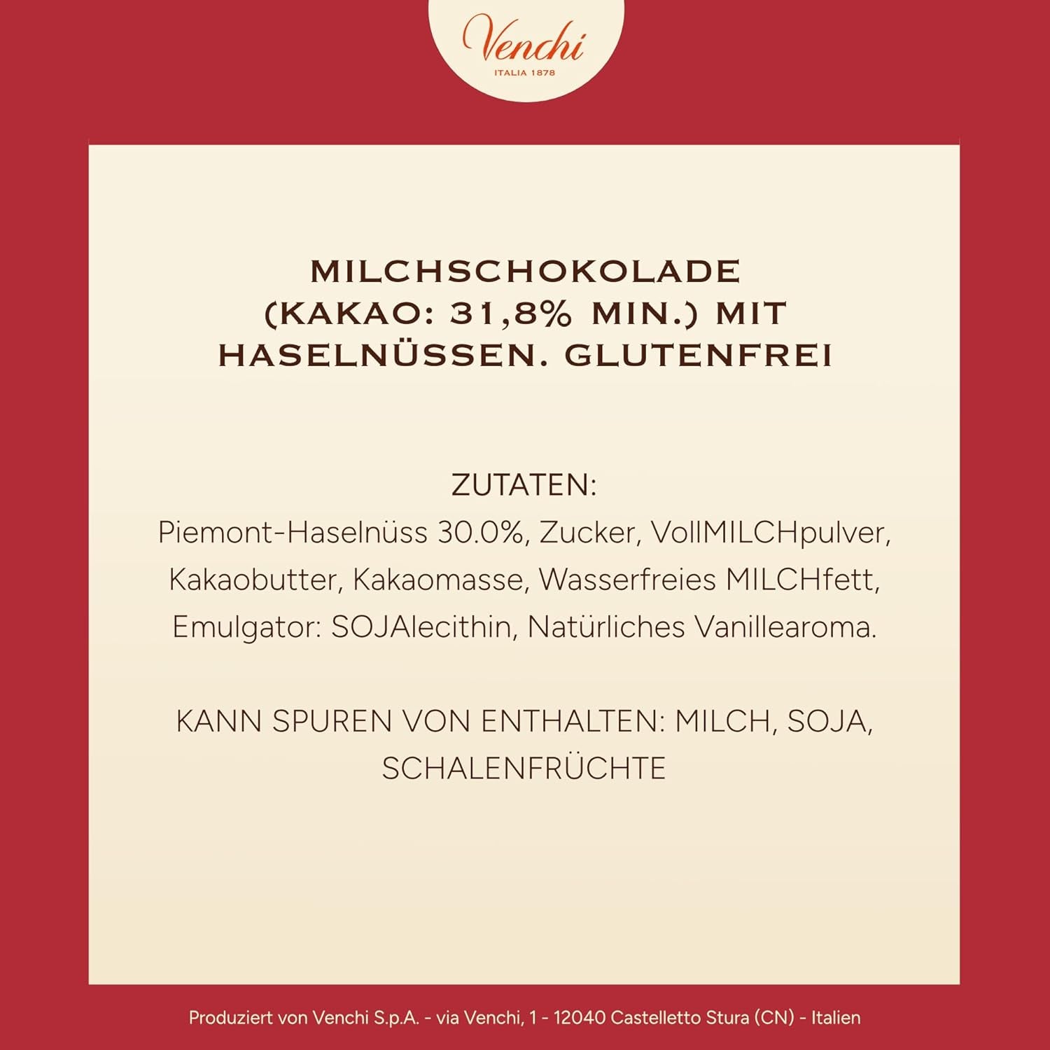 Venchi, Brutto&Buono, ručně vyráběná mléčná čokoláda ve tvaru jedle "Piedmont Forest Hazelnut", 200 g, bez lepku, limitovaná edice vánoční kolekce, tip na dárek