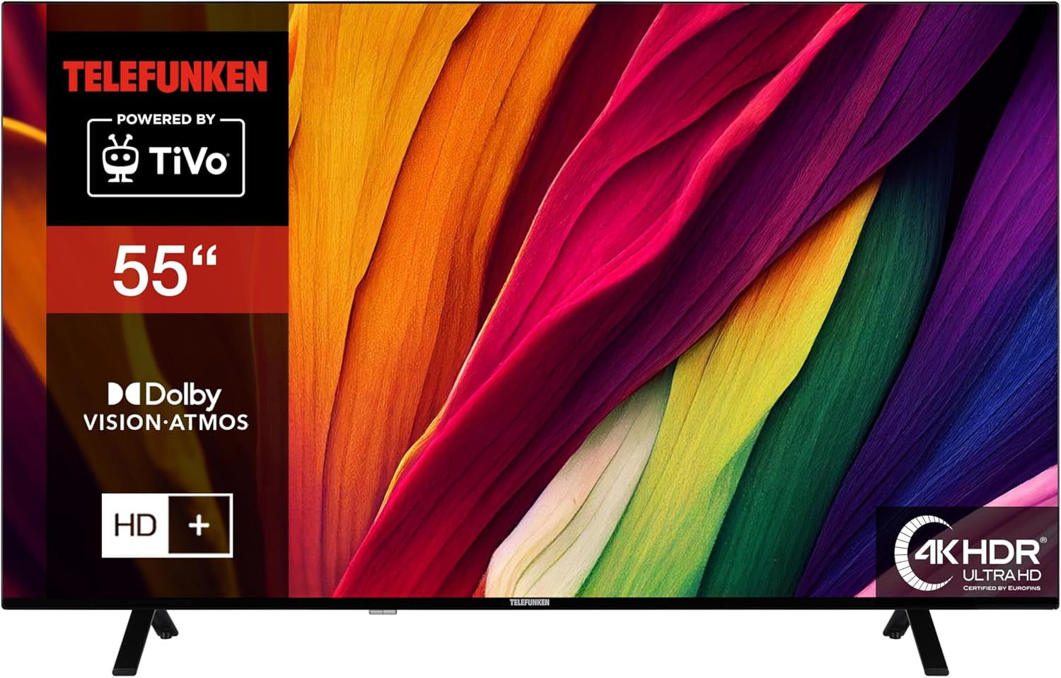 Televizor inteligent TELEFUNKEN de 40 de inci, cu tehnologie TiVo Full HD, HDR TV cu tuner triplu și 6 luni de HD+ incluse, televizor LED XF40TP900S (2026)