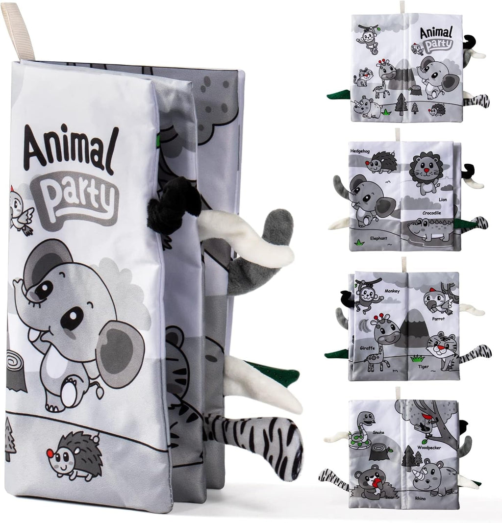 Akokie carte tactilă jucărie pentru copii de la 3 luni Carte Montessori jucărie pentru copii 0-6 luni carte pentru copii cadou pentru copii băiat fată jucărie senzorială carte de pânză jucărie pentru copii de la 3 6 9 luni Jucarii Bebe Naty Shop Cărți pentru copii