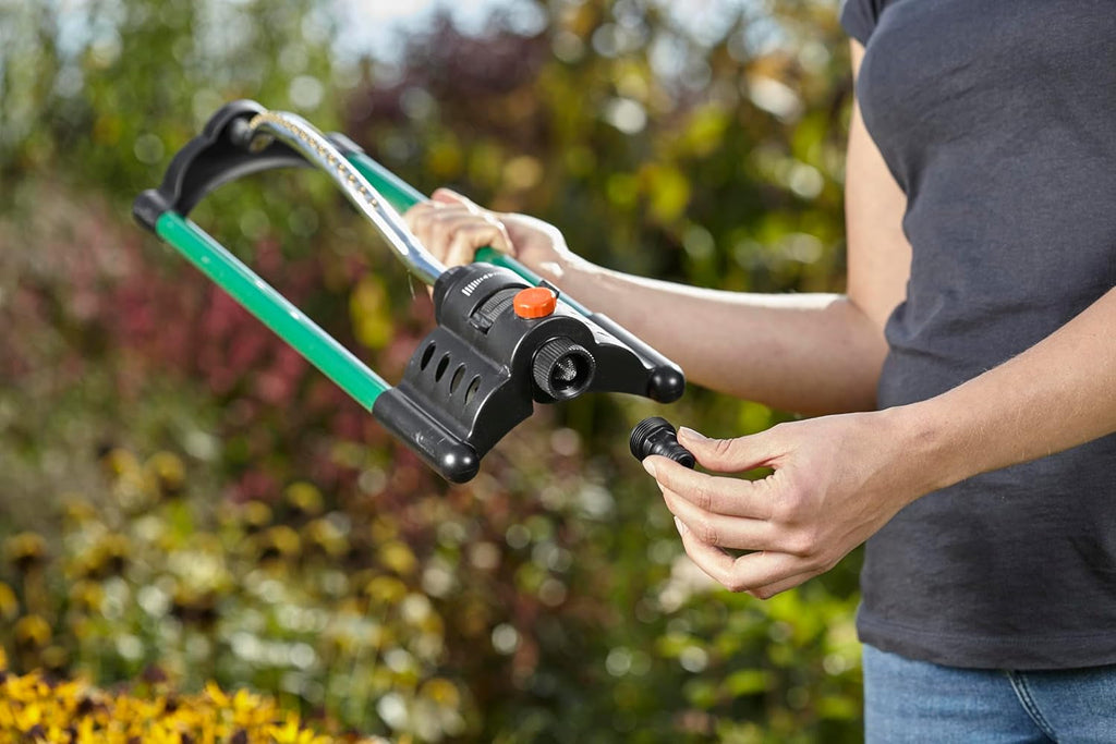 Adaptor pentru dispozitive Gardena: Conexiune la sistemul original Gardena pentru dispozitive de irigare cu filet interior, potrivit pentru filet de 26,5 mm (G 3/4"), ambalat (2921-20), Negru