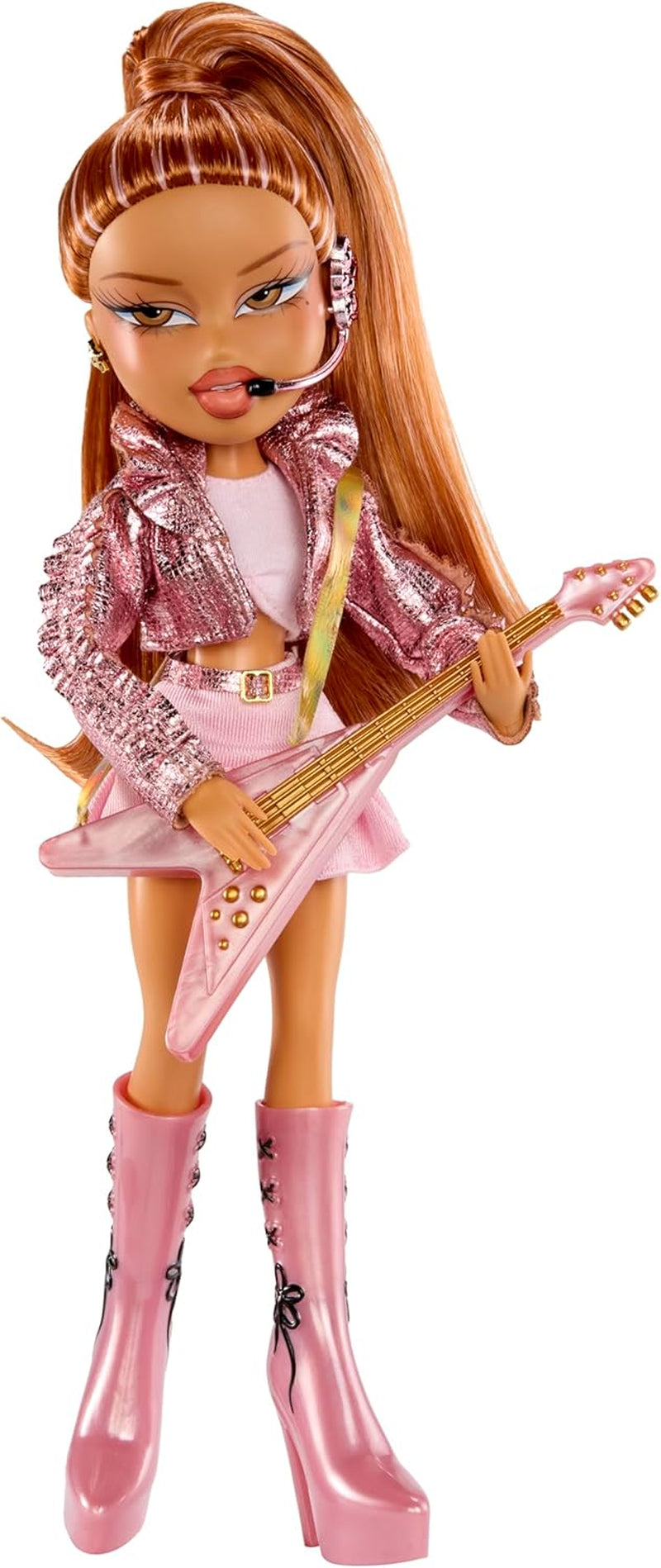 BRATZ Pop Starz Yasmin – Păpușă la modă cu talisman de colecție, ținută și accesorii muzicale