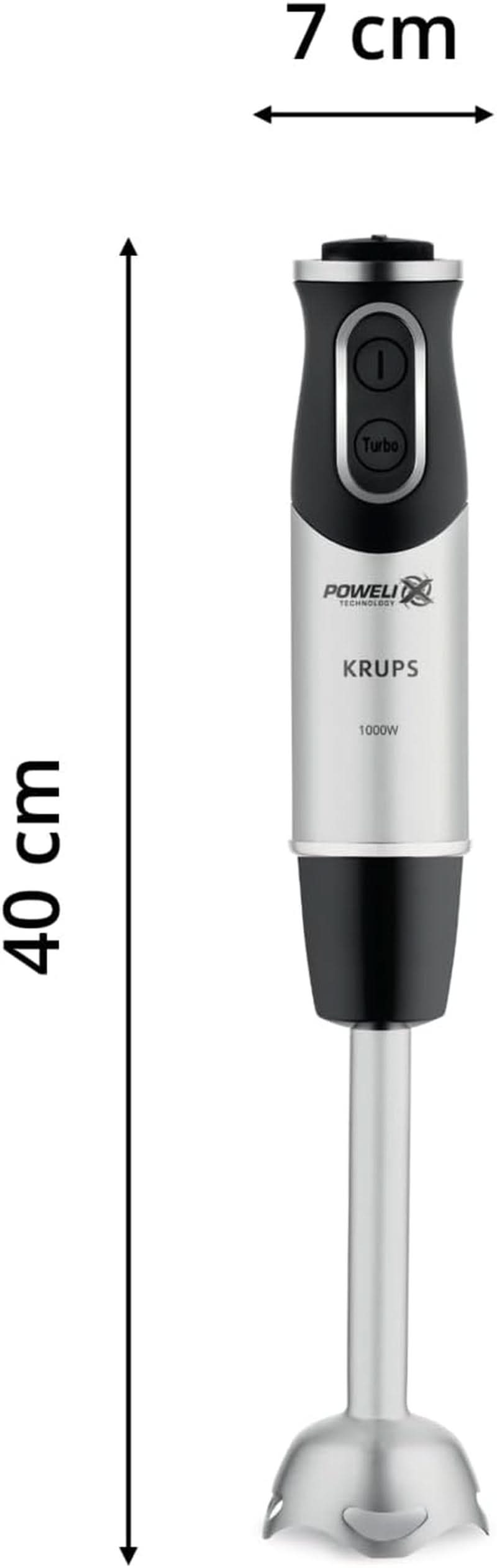 Krups Perfect Mix Stojanový mixér HZ6568 | Mixér | 1000 Watt | Edelstahlfuß | 4 Extra Scharfe Messer | Technologie Powelix | Schneebesen | 500 ml Zerkleiner | 800 ml Messbecher | Schwarz/Silber Kitchen Naty Shop