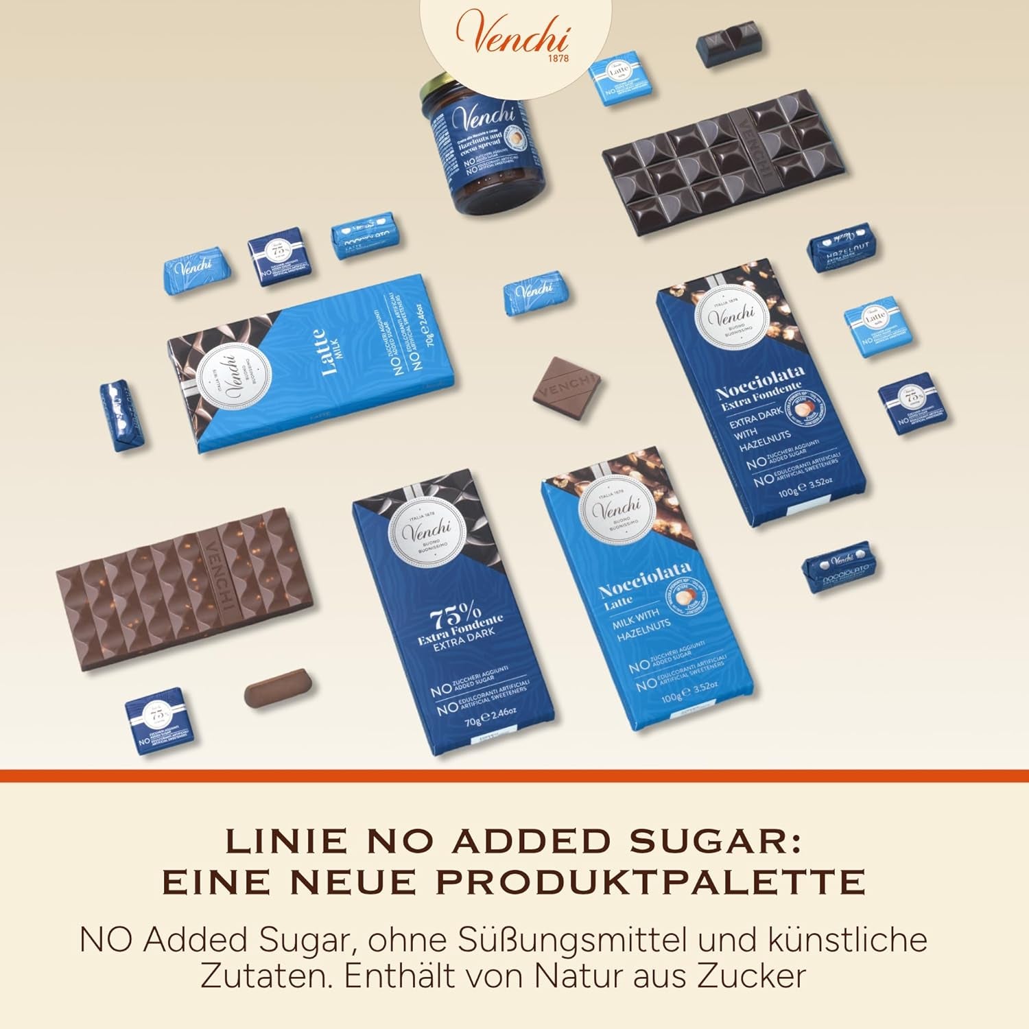 Venchi – Granblend Extra Black 75 % bez přidaného cukru, 1 kg – bez umělých sladidel – bez lepku – vegan