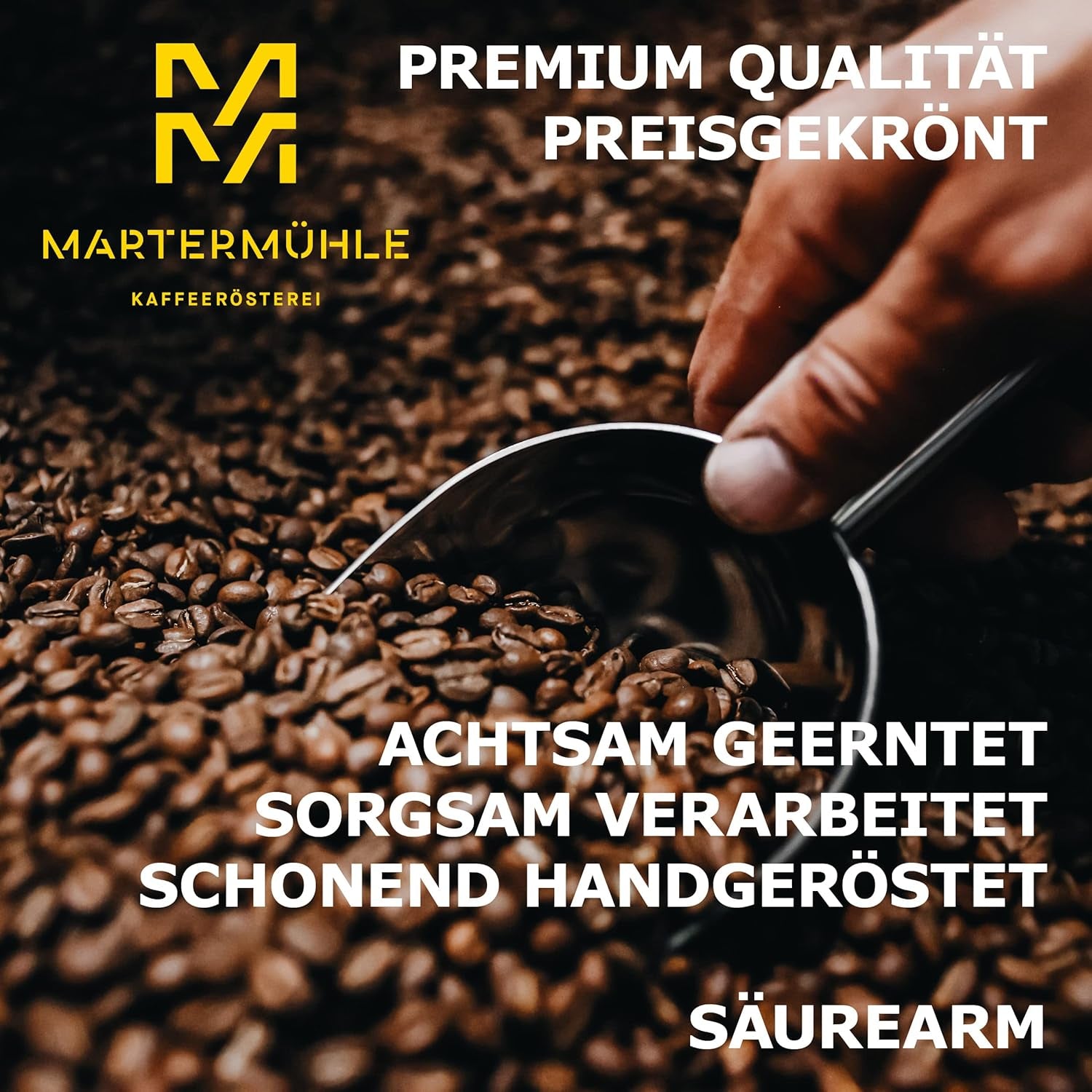Boabe de cafea Martermühle Guatemala 1kg puternice | Arabica | Arome: Alune, Condimente ușoare, Ciocolată cu struguri | Boabe de cafea întregi prăjite ușor, Aciditate scăzută