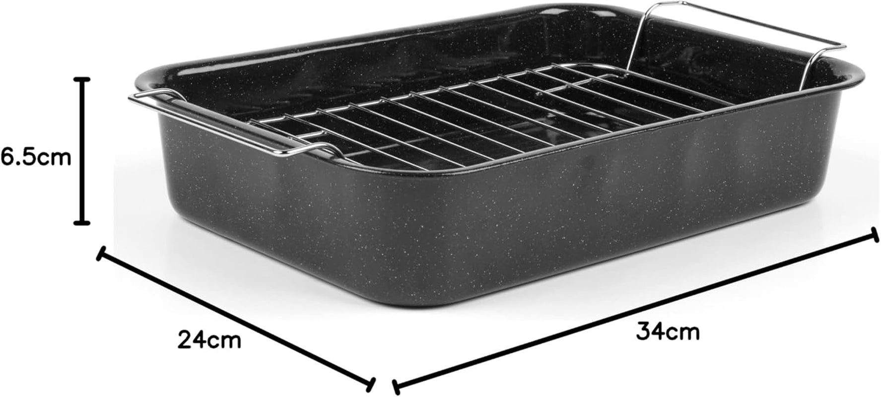 Russell Hobbs CW9161 Romano 34Cm Smaltovaný Bräter - Mit Gitter, Rechteckige Auflaufform Mit Rost, Spülmaschinenfest Ofenform, Grill Auflaufform, Bratform Für Backofen Ofenbeständig Bis 230° Formy a plechy na pečení Naty Shop