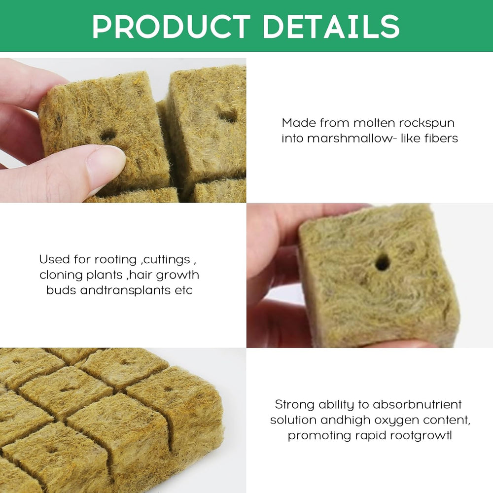 28 kostek Rockwool, sada Rockwool, podložka na pěstování Rockwool, hydroponická pěstební podložka bez půdy, kostka Rockwool, kostky Rockwool na odřezky, klonování, množení 4*4*4cm