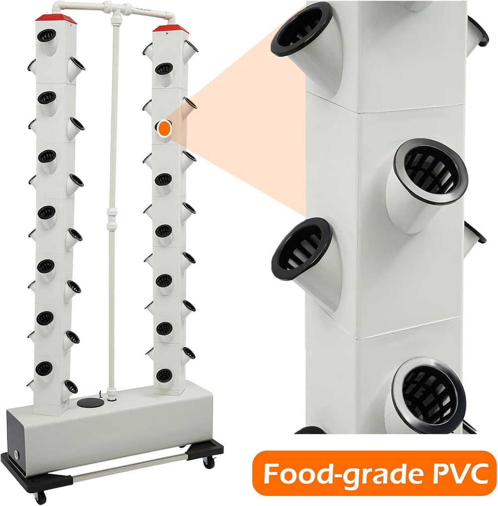 56 kapslí systém hydroponického pěstování – vertikální hydroponická věž s 30l nádrží na vodu, zahradní systém hydroponického pěstování, sada pro aeroponické pěstování bylinek, ovoce a zeleniny