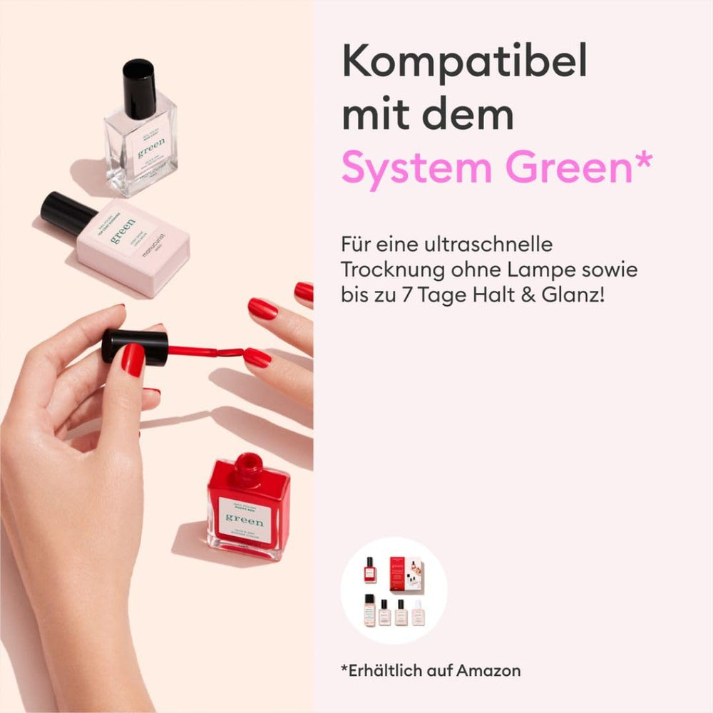 Manucurist Green - Rosy Beige Shell Beige Lak - Rychleschnoucí lak na nehty - DIY Nails - Vegan 12-Free - Rostlinná báze - Lak na nehty - Vyrobeno ve Francii