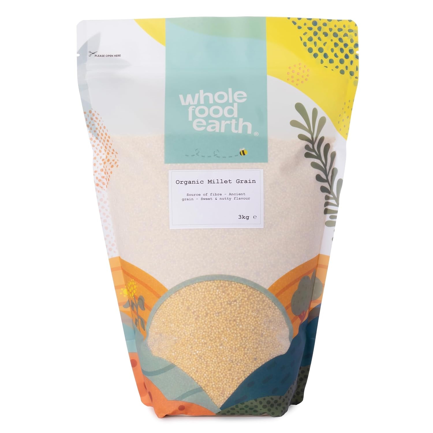 Jáhly bio Wholefood Earth 2 kg | Bez GMO | Vegan | Bohaté na vlákninu | Certifikované organické