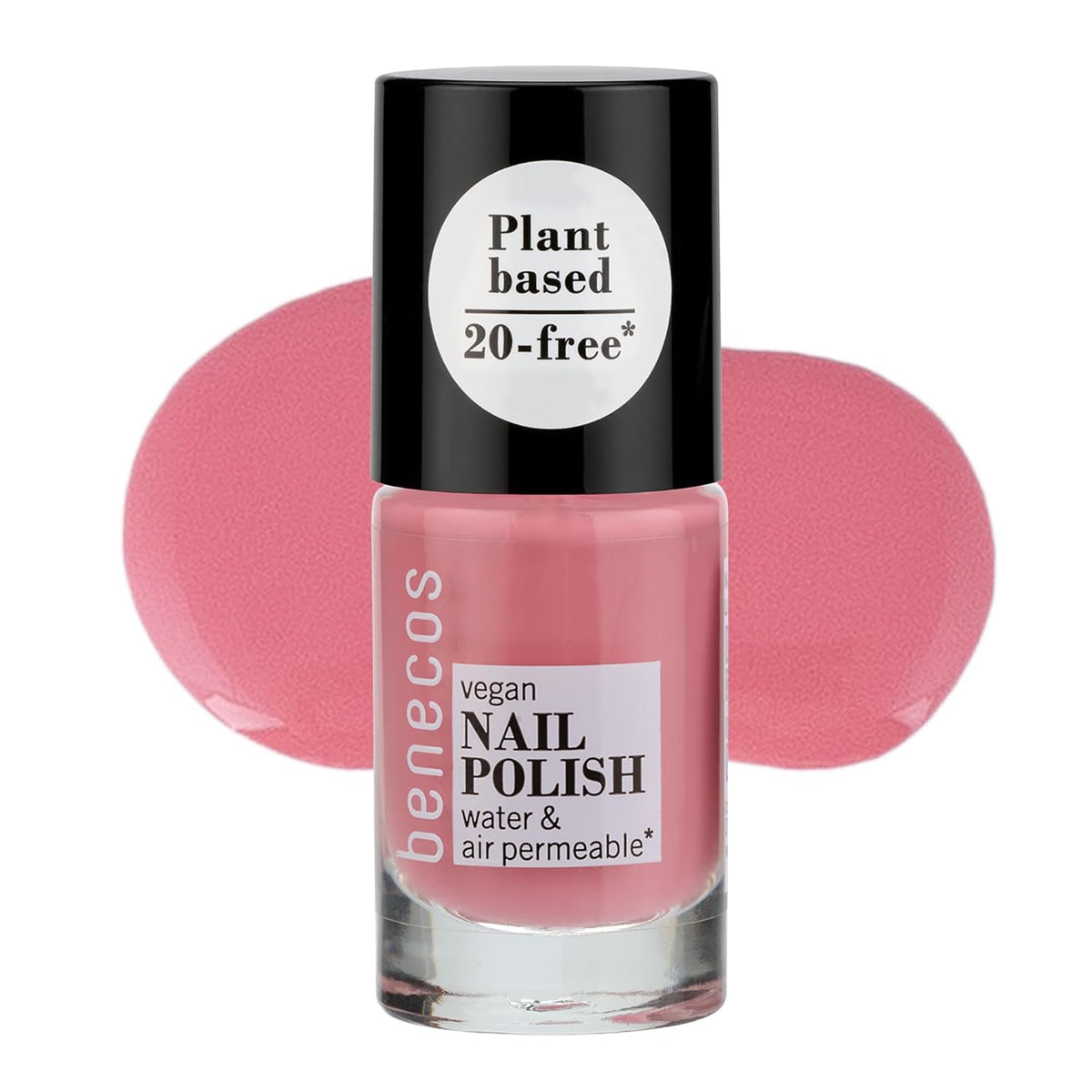 Benecos 20-Free Vegan Nail Polish Bubble Gum - bylinný lak na nehty - rychle schnoucí a dlouhotrvající - propustný pro vodu - obohacený o biotin - 5 ml