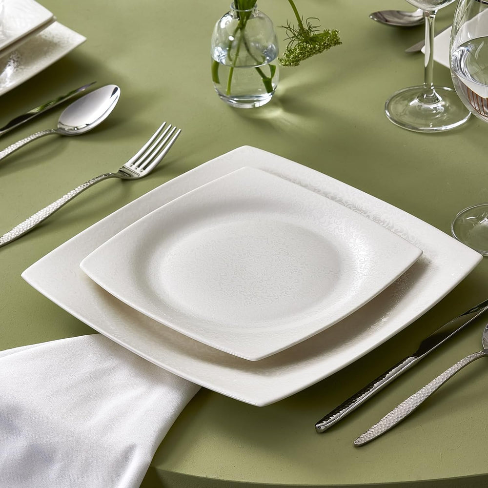 Set de veselă Karaca New Flava din porțelan, format din 24 de piese, pentru 6 persoane, alb, elegant și durabil, se poate spăla în mașina de spălat vase, perfect pentru uz zilnic și ocazii speciale