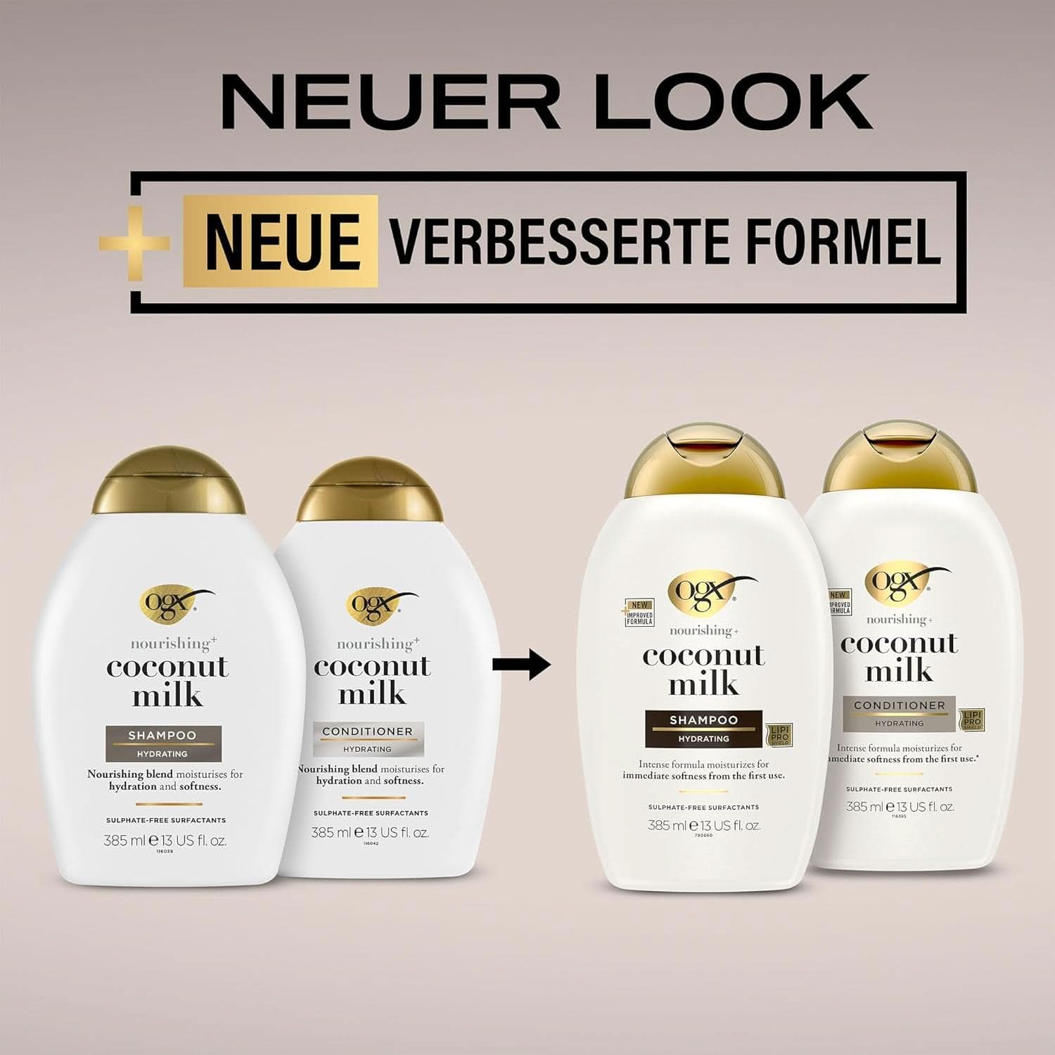 Šampon s kokosovým mlékem OGX (385 ml), hydratační účinek Sprcha a koupel Naty Shop