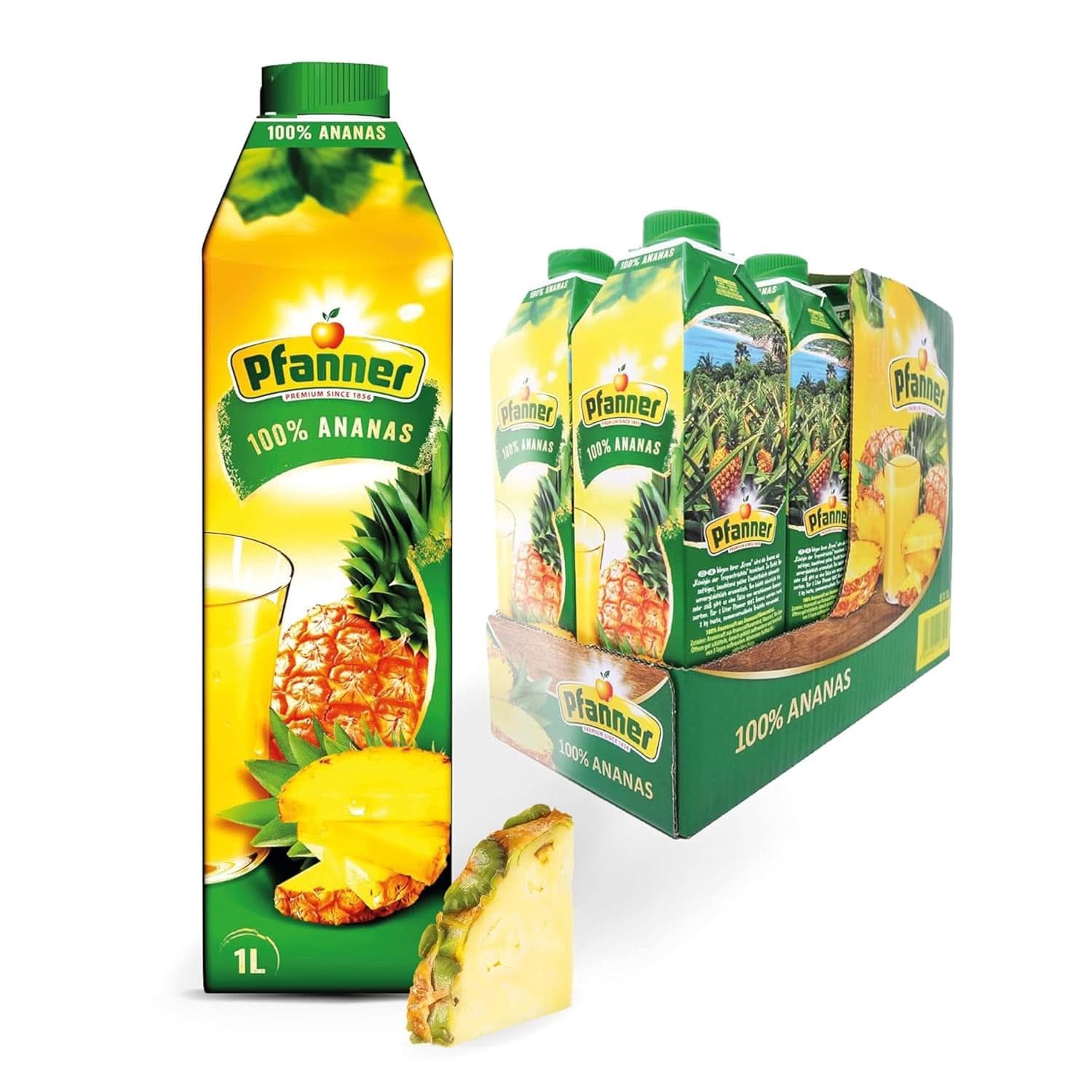 Pfanner Jahodový ovocný nektar (8 x 1 litr) – 30 % ovocný obsah – jahodový nápoj Naty Shop Ananas
