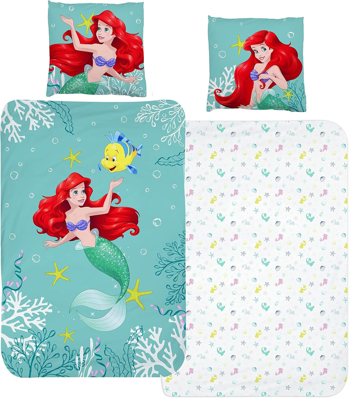 Arielle Meerjungfrau Bettbezug 135X200 80X80 Baumwolle · Kinderbettwäsche Für Mädchen Disney Prinzessin Mermaid · 2 Teilig Naty Shop Výchozí název