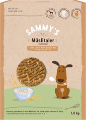 Sammyho müsli mince | Křupavé pečené svačiny pro psy | 5 obilných müsli mincí pro vašeho velkého chlupatého přítele (30 kg+) | 1 kg