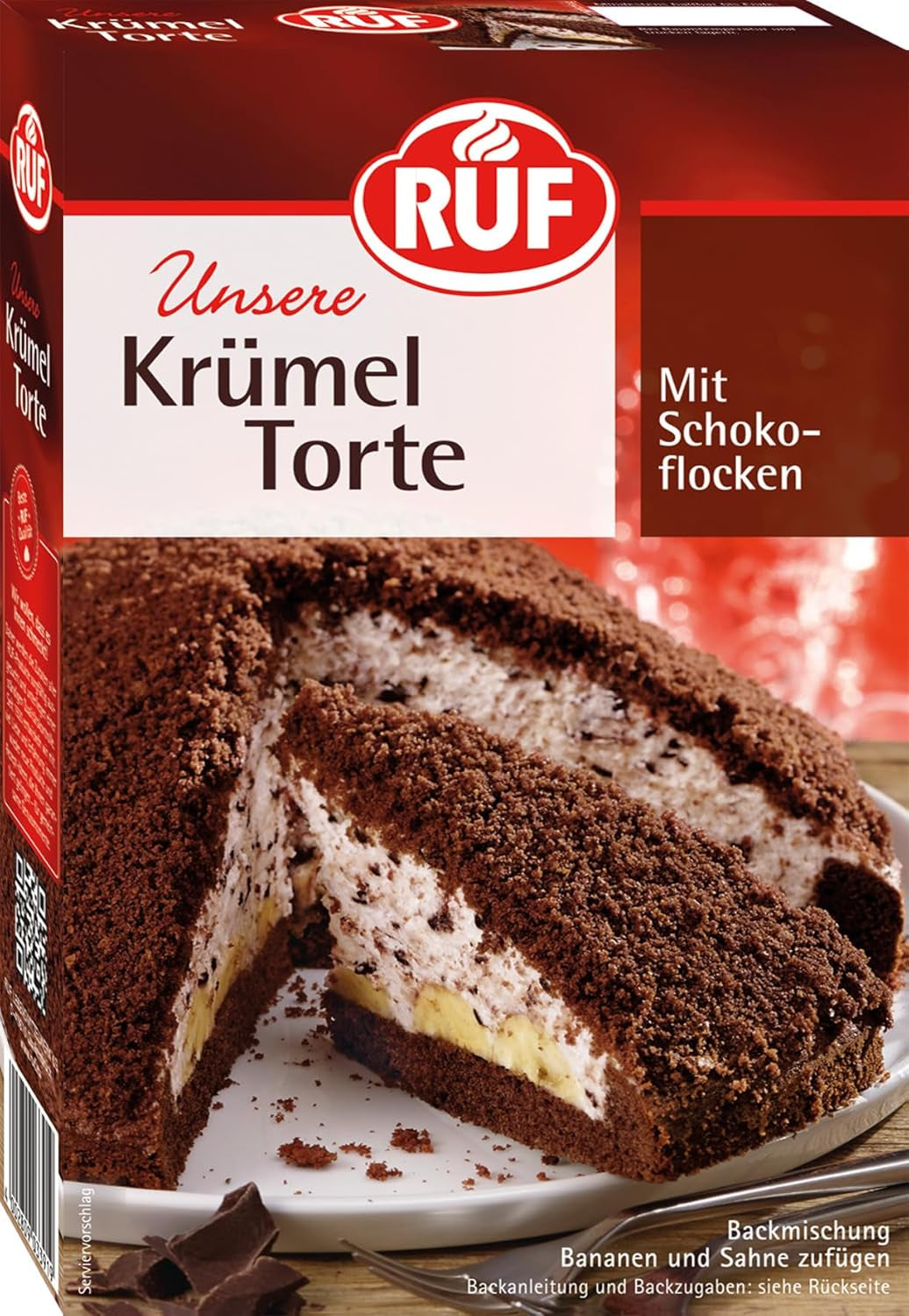 RUF Apfeltorte, Backmischung Für Eine Apfel-Torte Mit Sahne-Creme Und Zimt-Zucker, Apfel-Zimt-Torte, Vegan Naty Shop Maulwurfkuchen 425 G (1Er Pack)