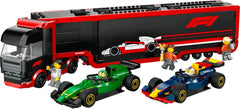 LEGO City F1 Transporter se závodními auty F1 RB20 a AMR24 - Transportér autíček pro týmy Red Bull a Aston Martin Formule 1 - vč. 5 minifigurek – dárek pro chlapce a dívky od 8 let 60445 Stavebnice Besuche den LEGO-Store